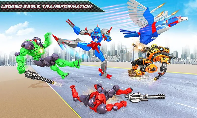 Flying Eagle Robot Car Games | Indus Appstore | Screenshot