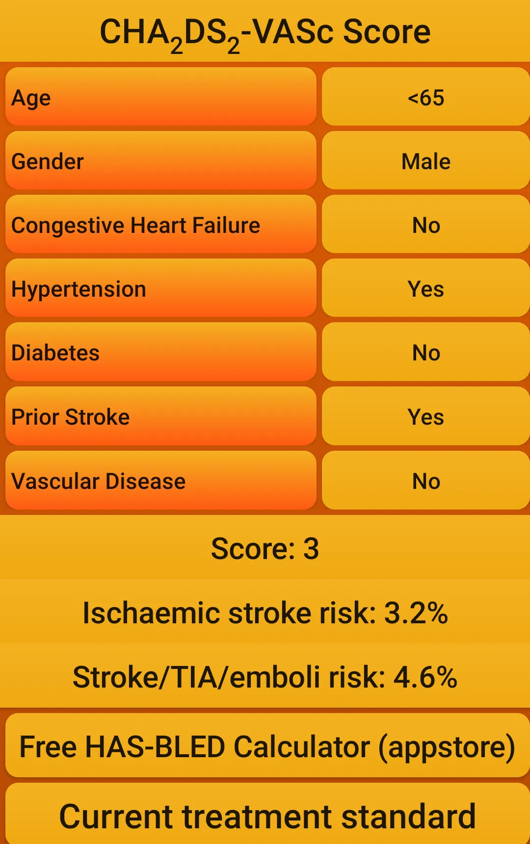 Atrial fibrillation risk calc | Indus Appstore | Screenshot