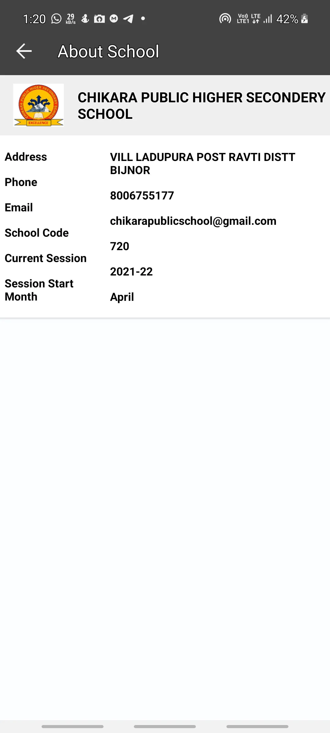 Chikara P.H.S. School | Indus Appstore | Screenshot