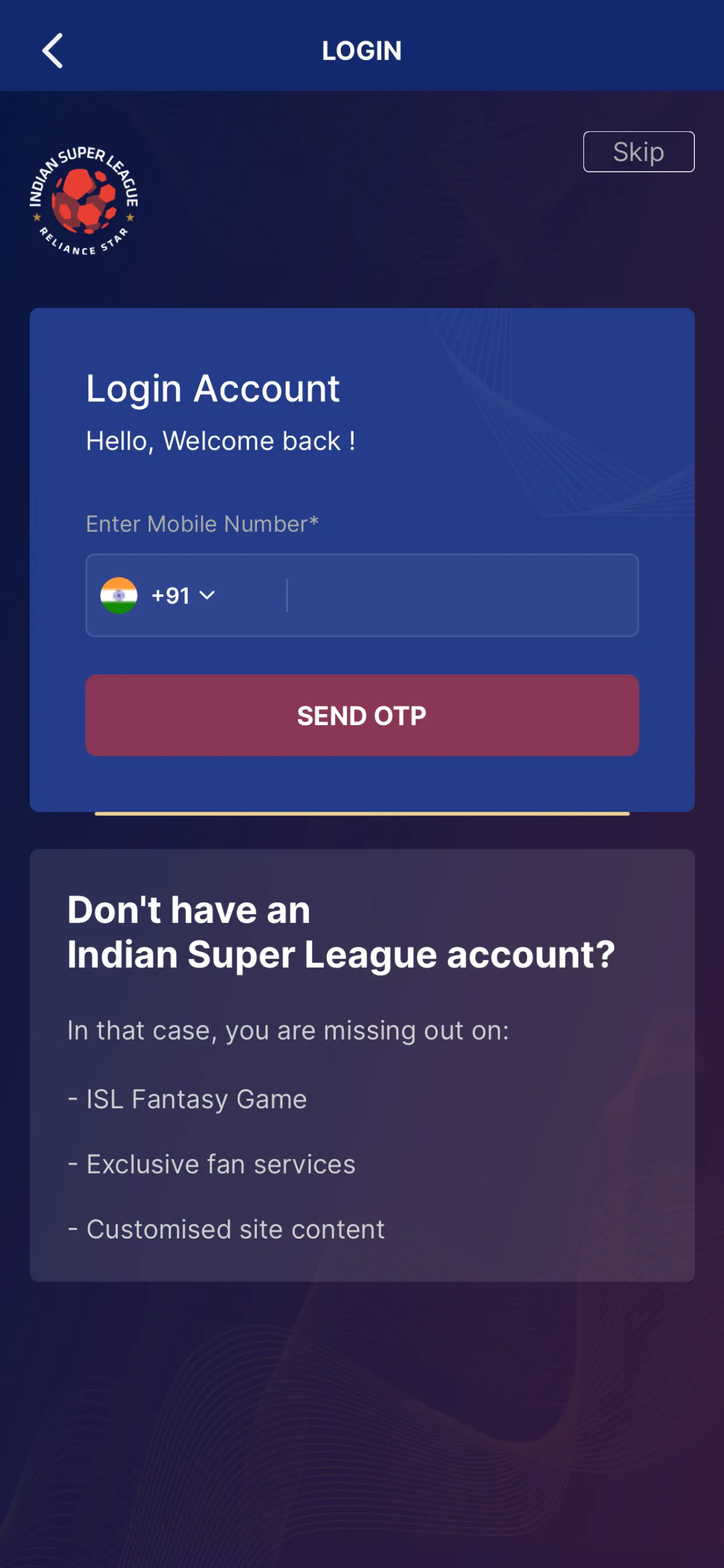 Indian Super League Official | Indus Appstore | Screenshot