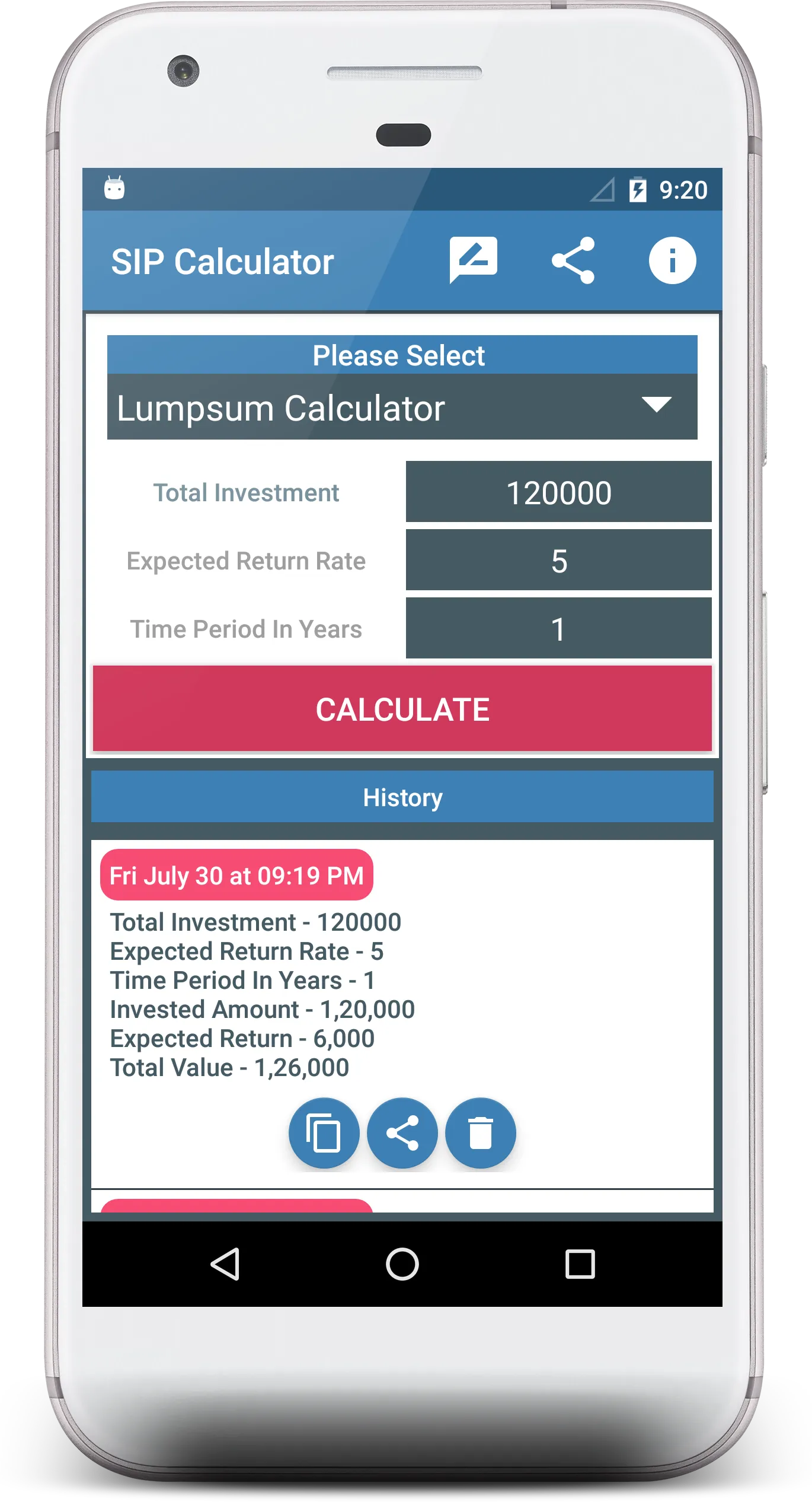 SIP Calculator With Lumpsum | Indus Appstore | Screenshot