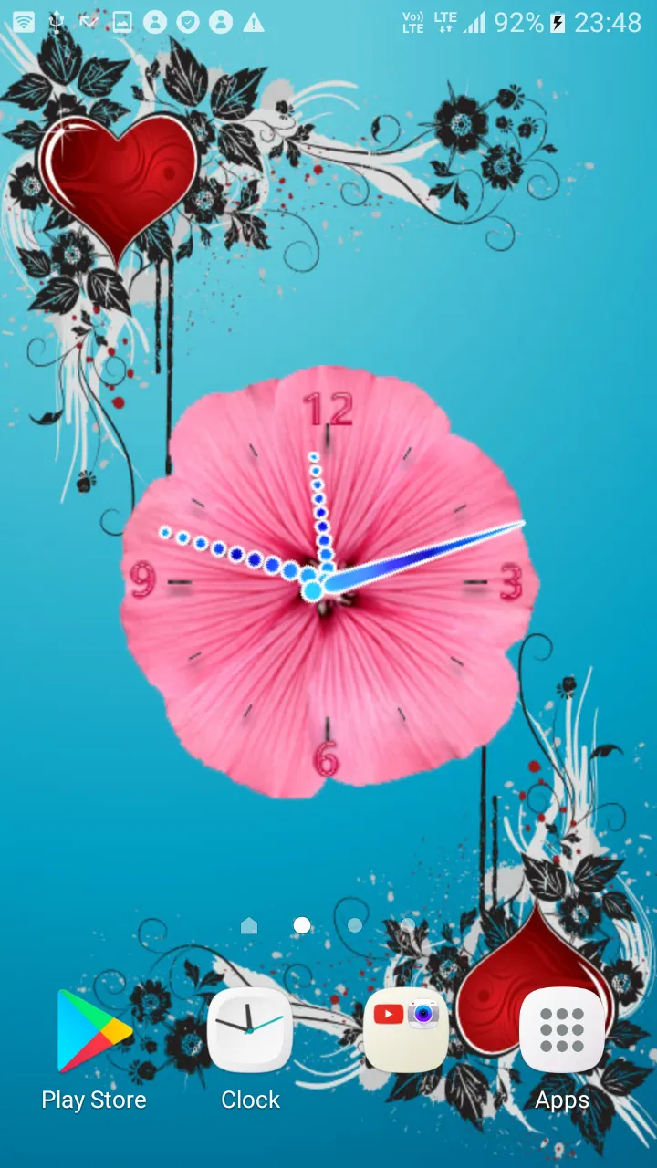 Flowers Clock Live wallpaper | Indus Appstore | Screenshot