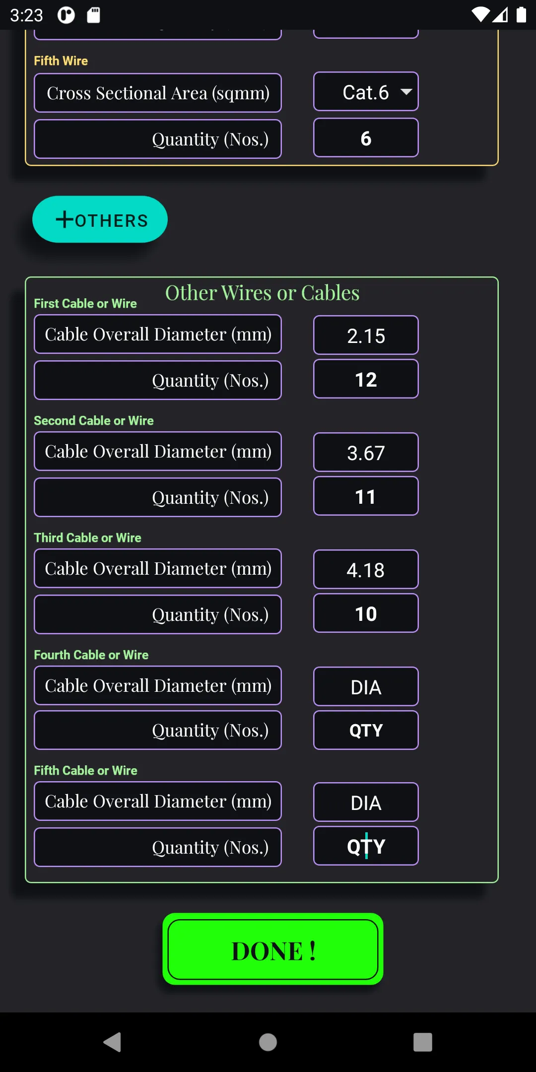 Wires & Cables Trunk Sizer | Indus Appstore | Screenshot