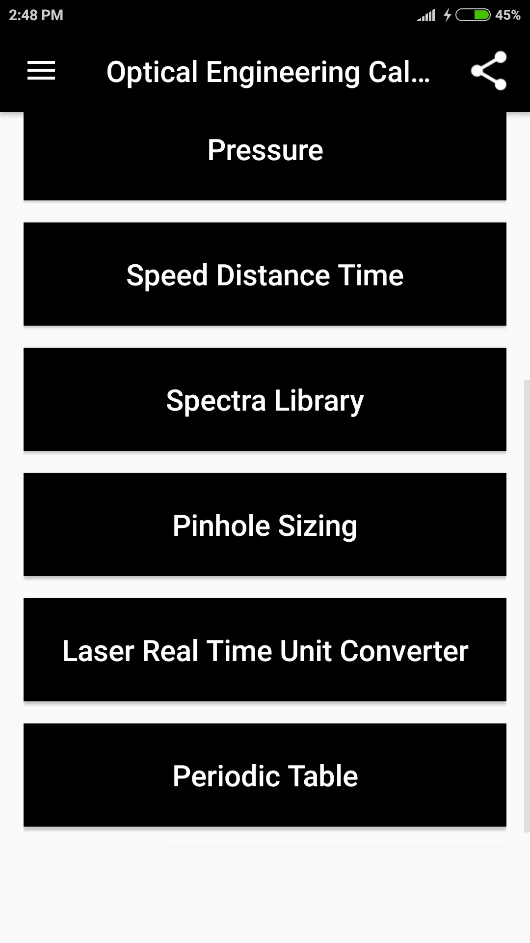 Optical Engineering Calculator | Indus Appstore | Screenshot