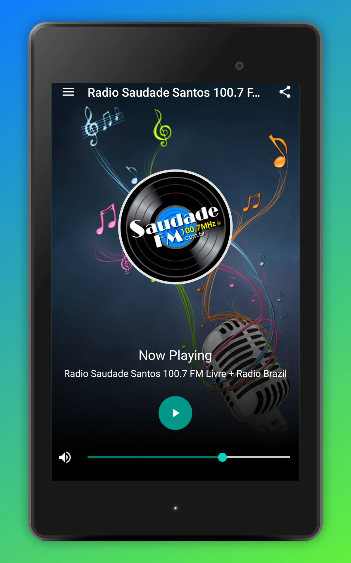 Radio Saudade FM 99.7 Santos | Indus Appstore | Screenshot