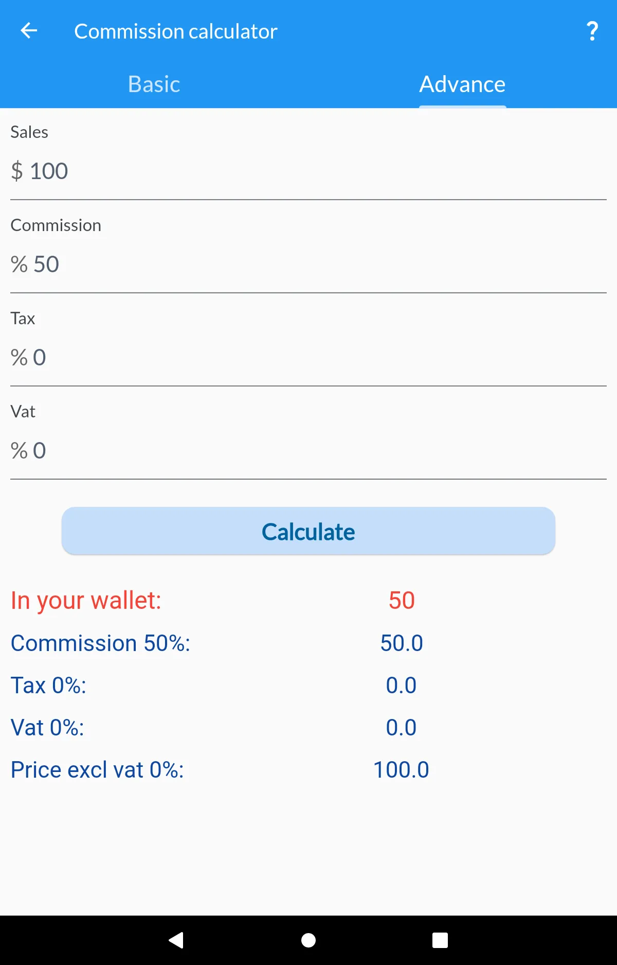 Commission Calculator | Indus Appstore | Screenshot