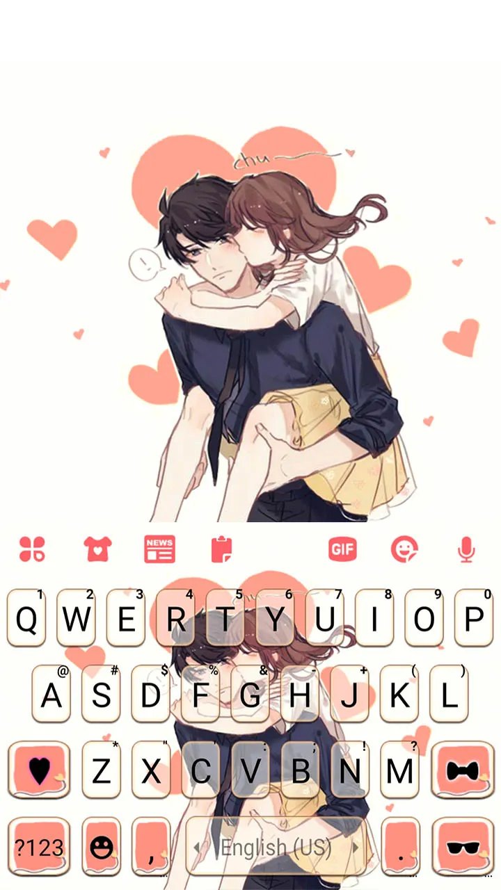 Anime Couple Love Keyboard Bac | Indus Appstore | Screenshot