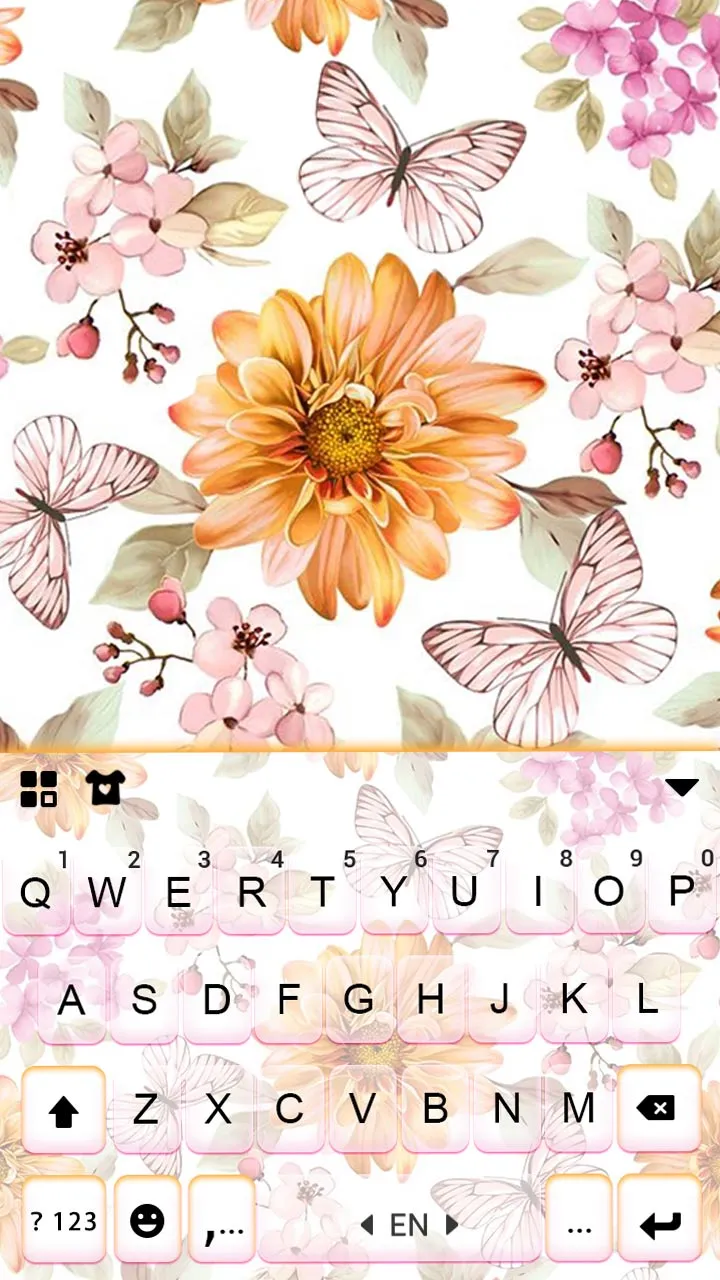 Flower Butterfly Keyboard Back | Indus Appstore | Screenshot