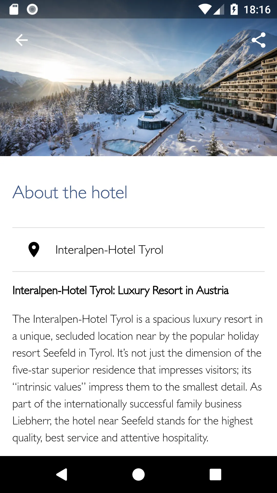 Interalpen-Hotel Tyrol | Indus Appstore | Screenshot