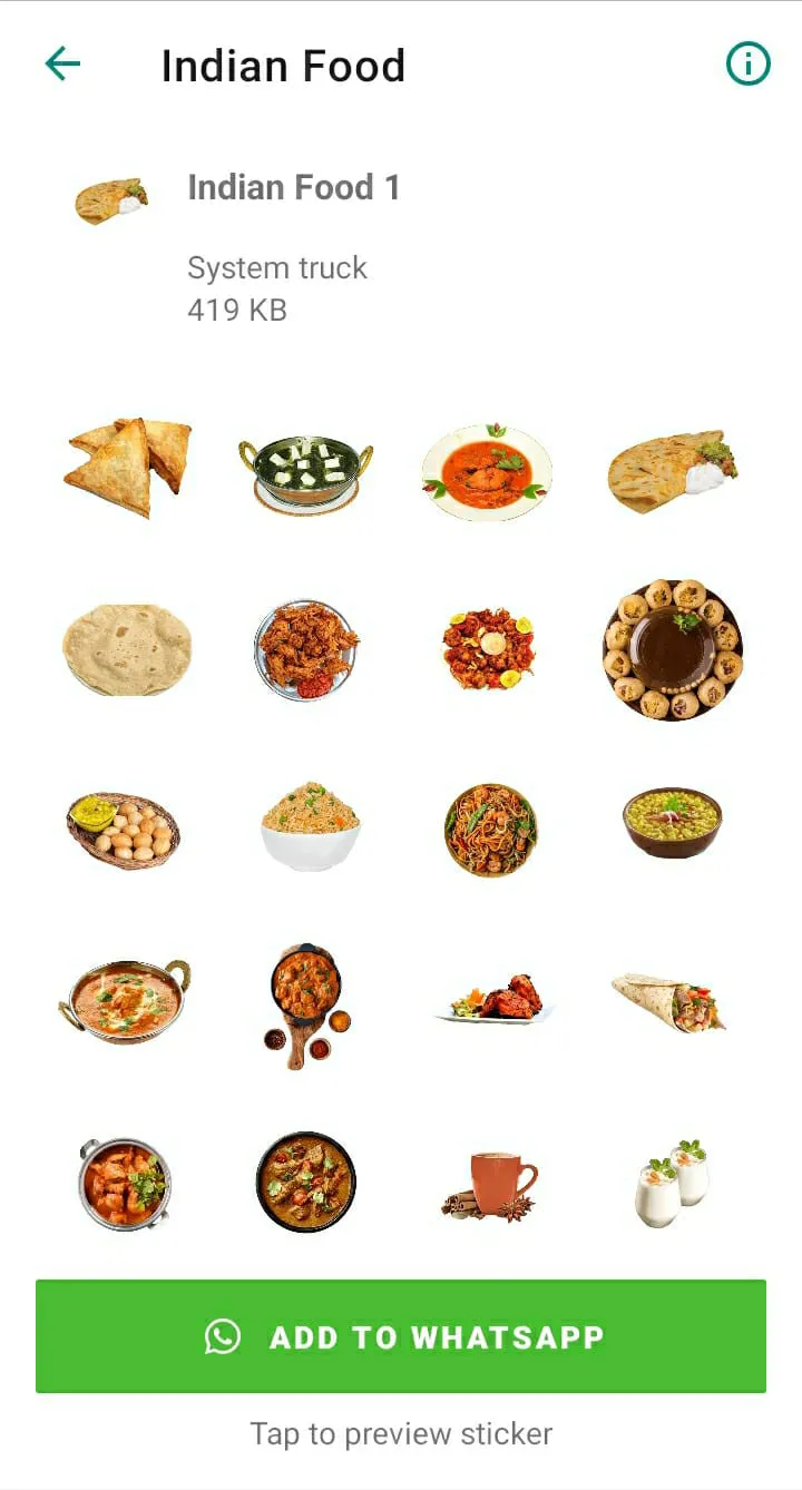 Indian Food Stickers | Indus Appstore | Screenshot