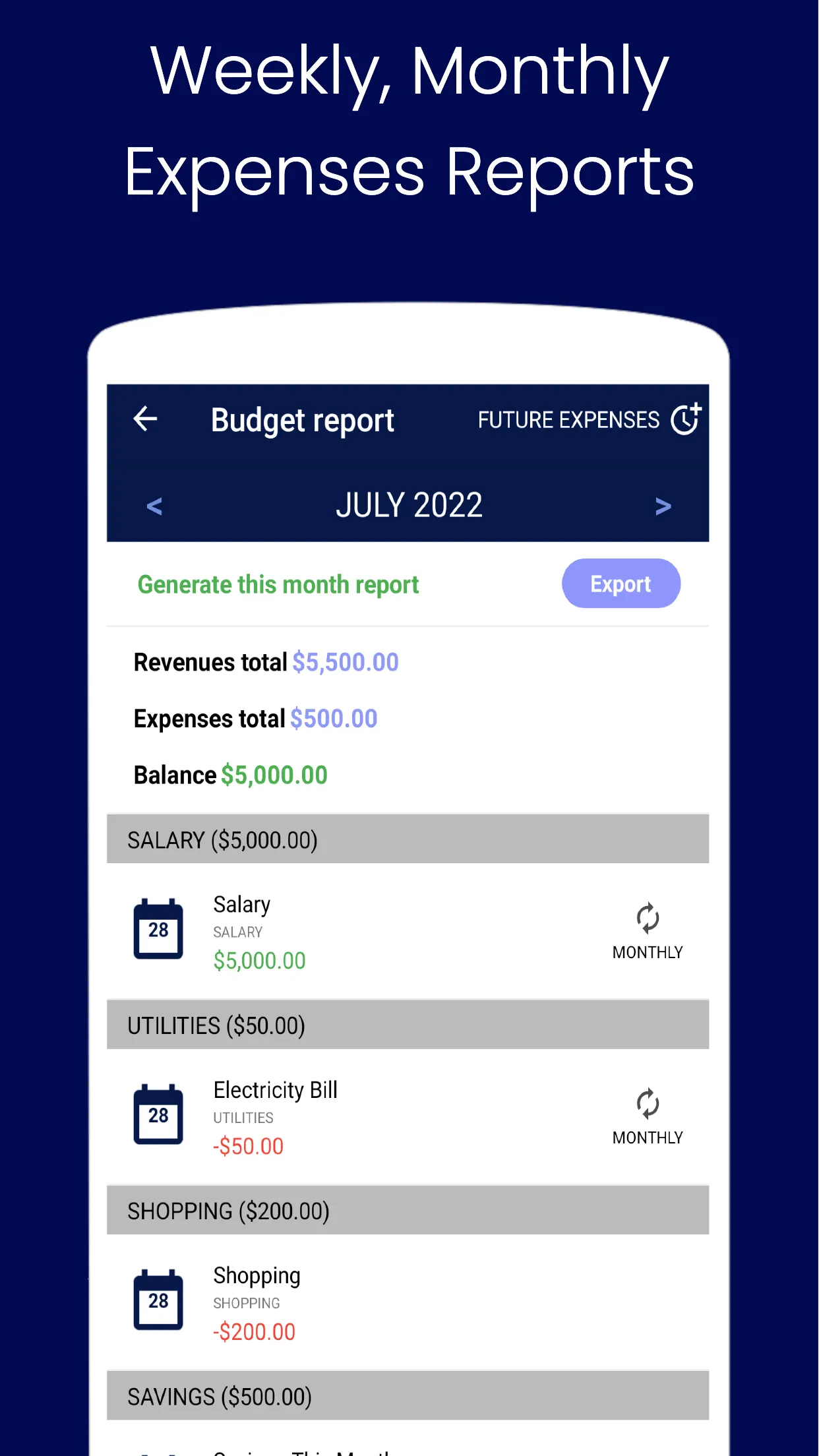 Simple Budget | Indus Appstore | Screenshot