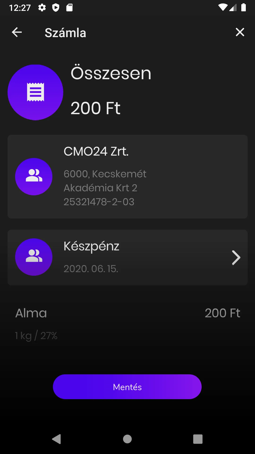 CMO Számlázó | Indus Appstore | Screenshot