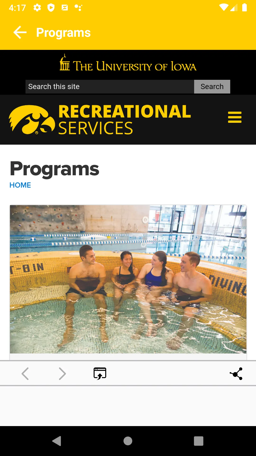 University of Iowa Rec Serv | Indus Appstore | Screenshot