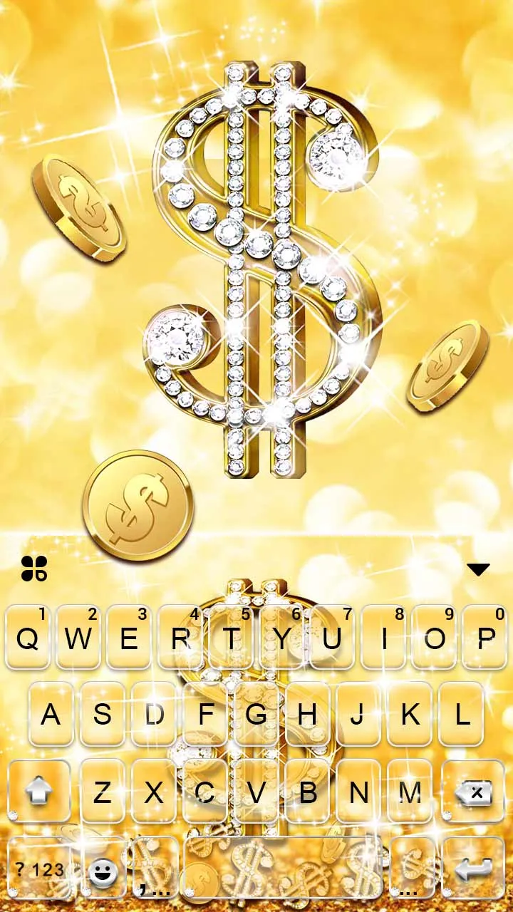 Golden Dollar Gravity Keyboard | Indus Appstore | Screenshot