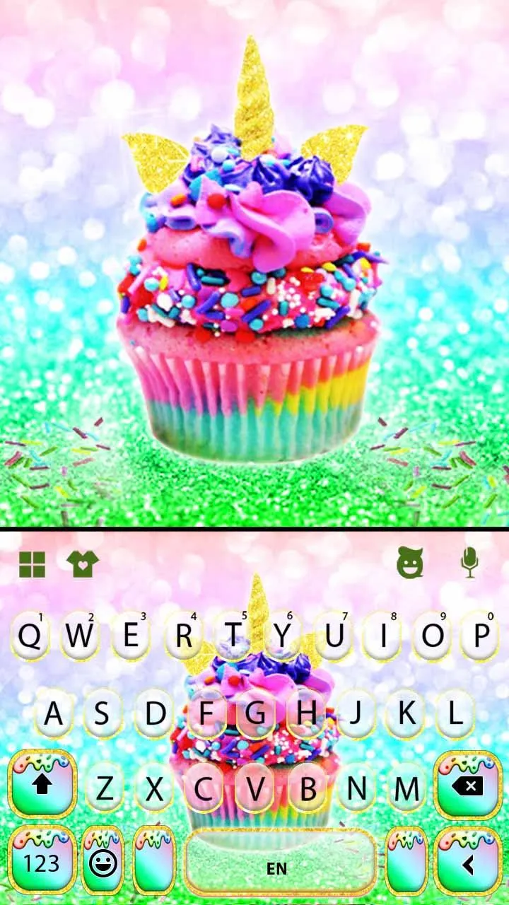 Rainbow Unicorn Cupcake Keyboa | Indus Appstore | Screenshot