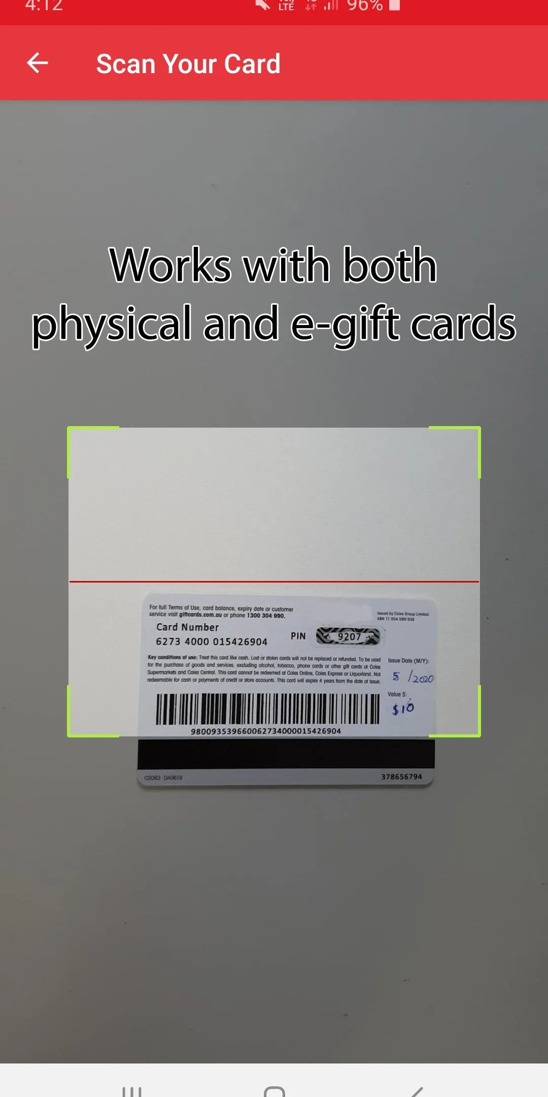 Coles Gift Card Balance UNOFFL | Indus Appstore | Screenshot