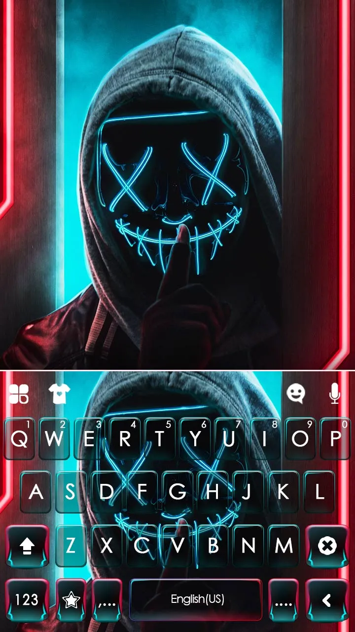 Purge Mask Neon Keyboard Backg | Indus Appstore | Screenshot