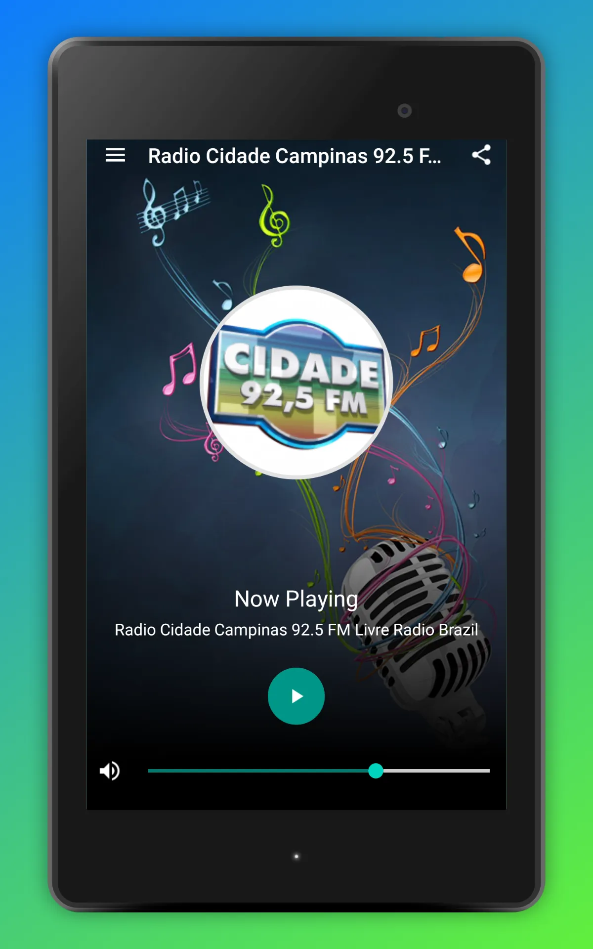 Rádio Cidade Campinas 92.5 FM | Indus Appstore | Screenshot