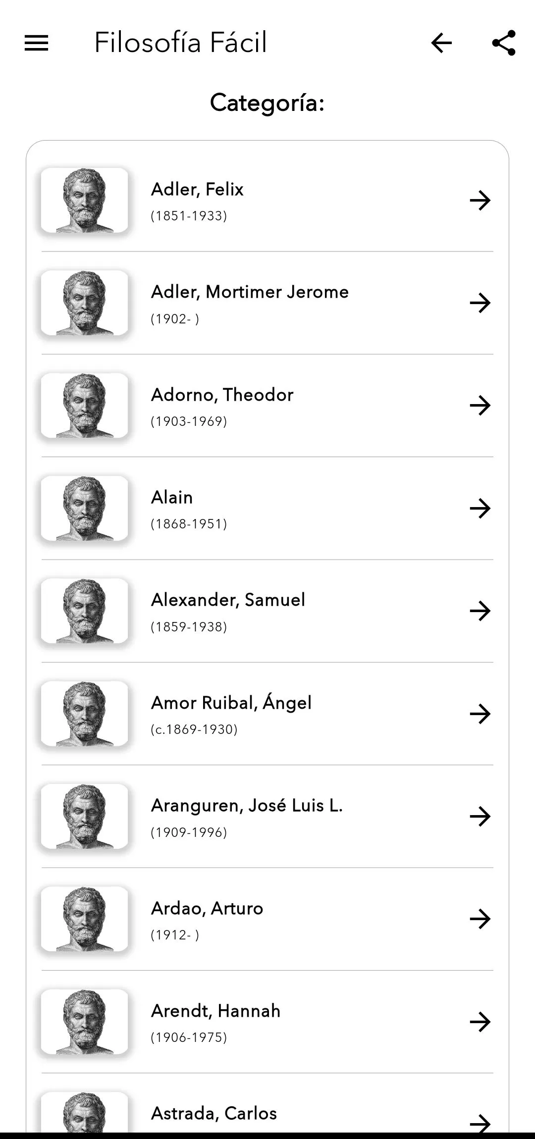 Filosofía Fácil | Indus Appstore | Screenshot