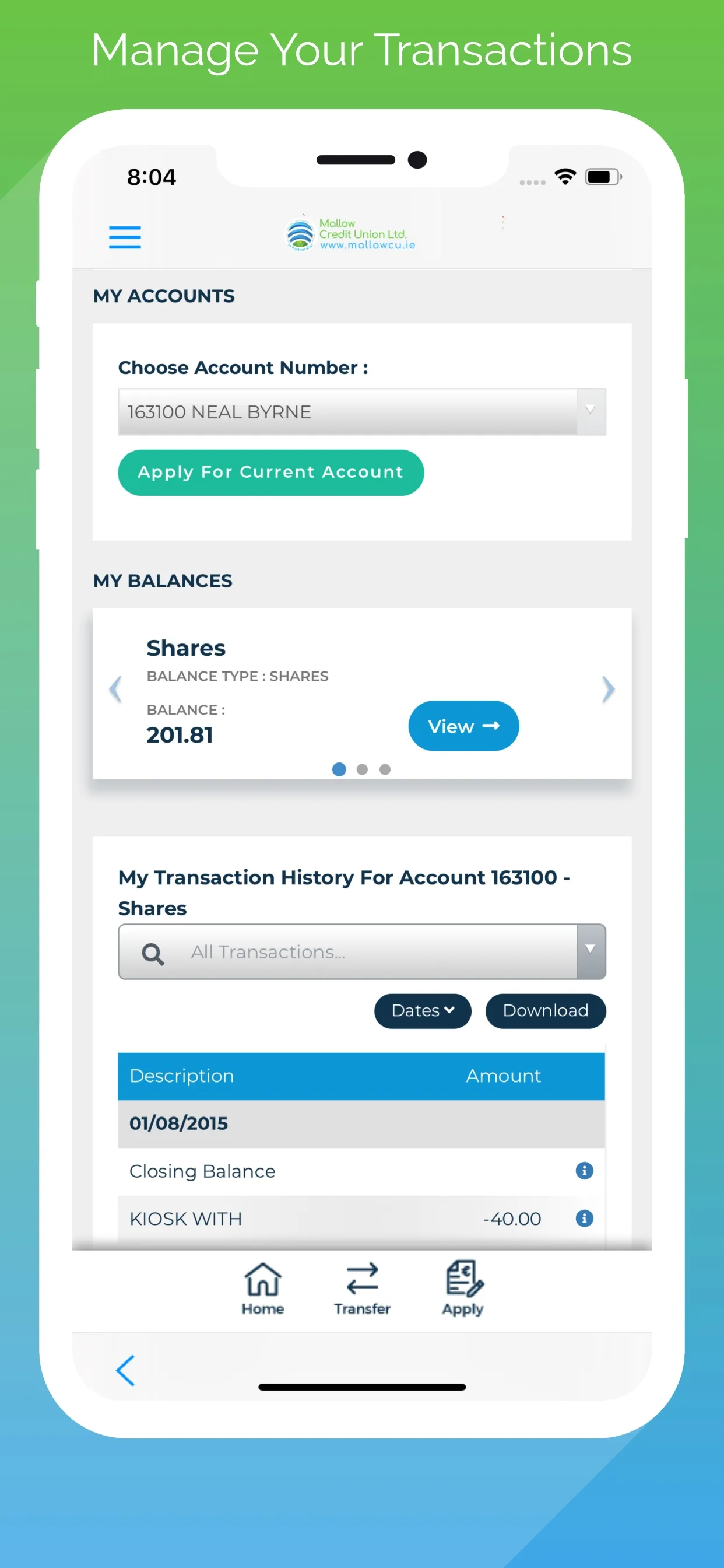 Mallow Credit Union | Indus Appstore | Screenshot