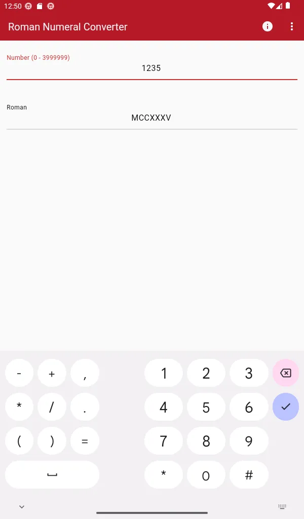 Roman Numeral Converter | Indus Appstore | Screenshot