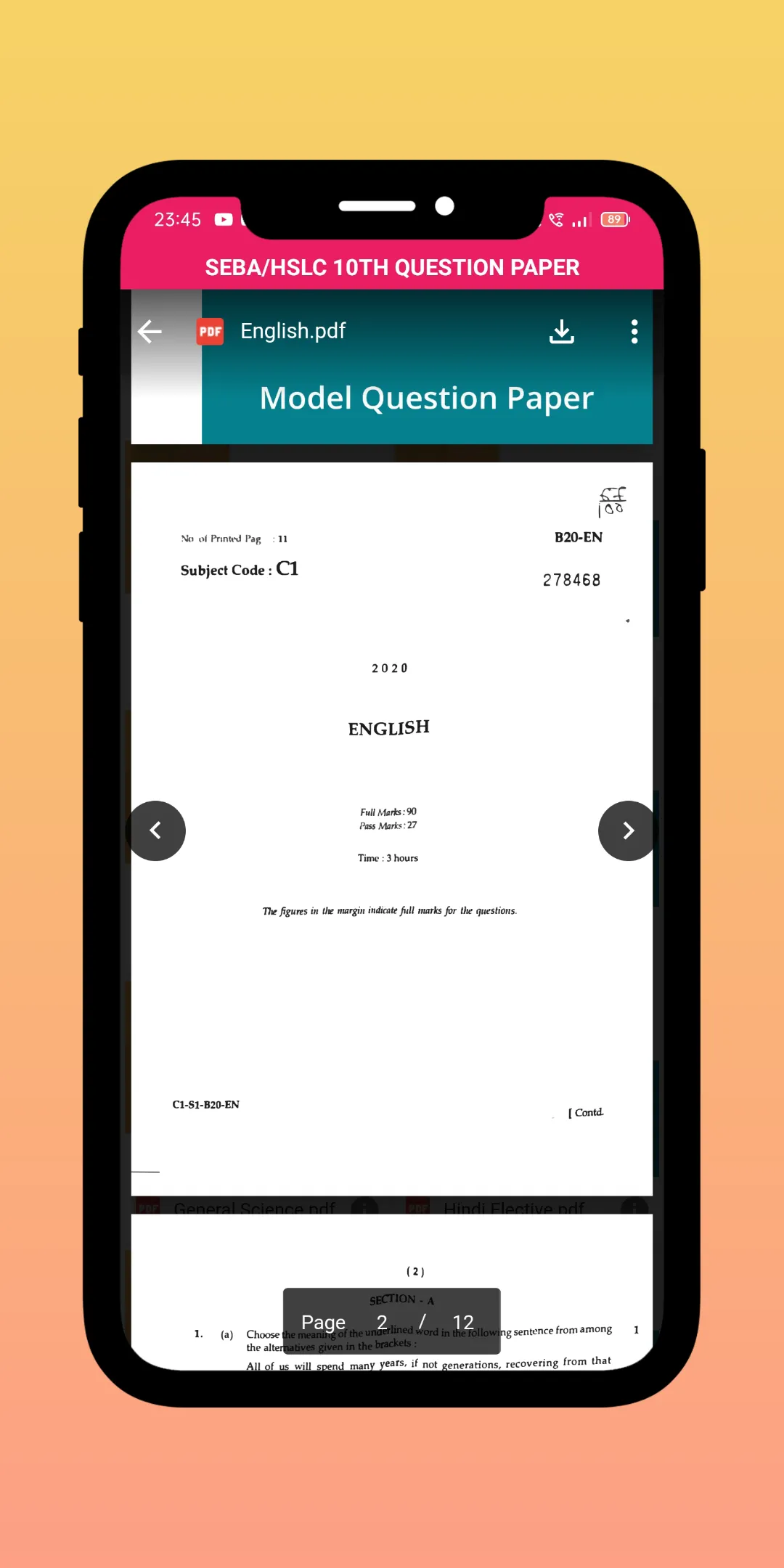 10th Assam Question Paper | Indus Appstore | Screenshot