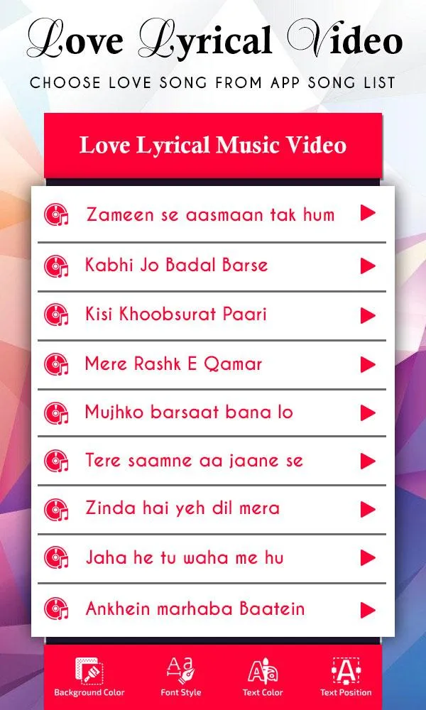 My Love Lyrical Video Maker | Indus Appstore | Screenshot