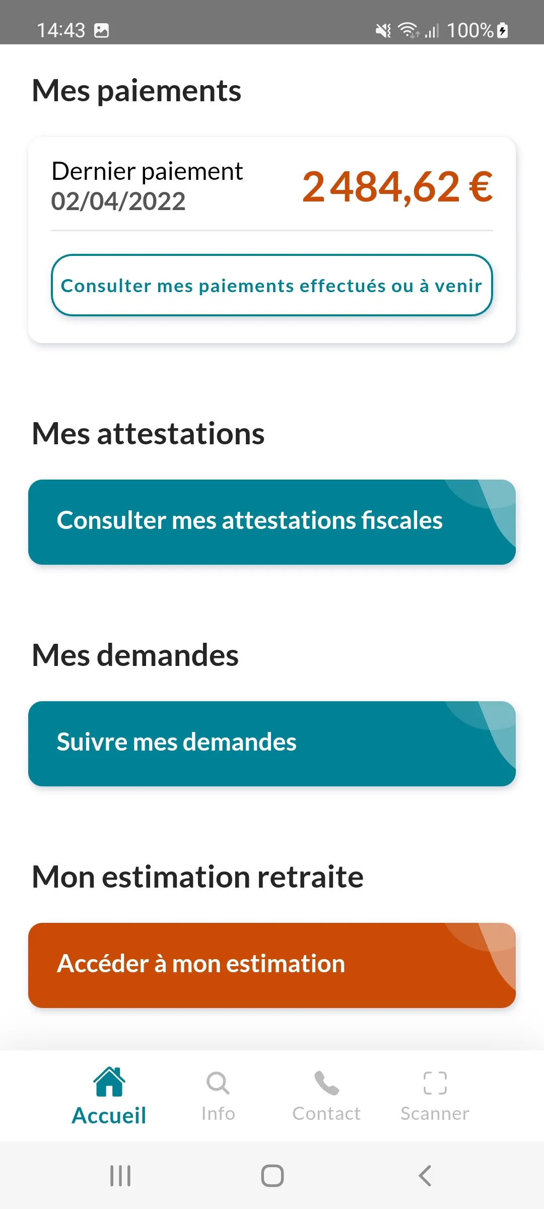 Mon compte retraite | Indus Appstore | Screenshot