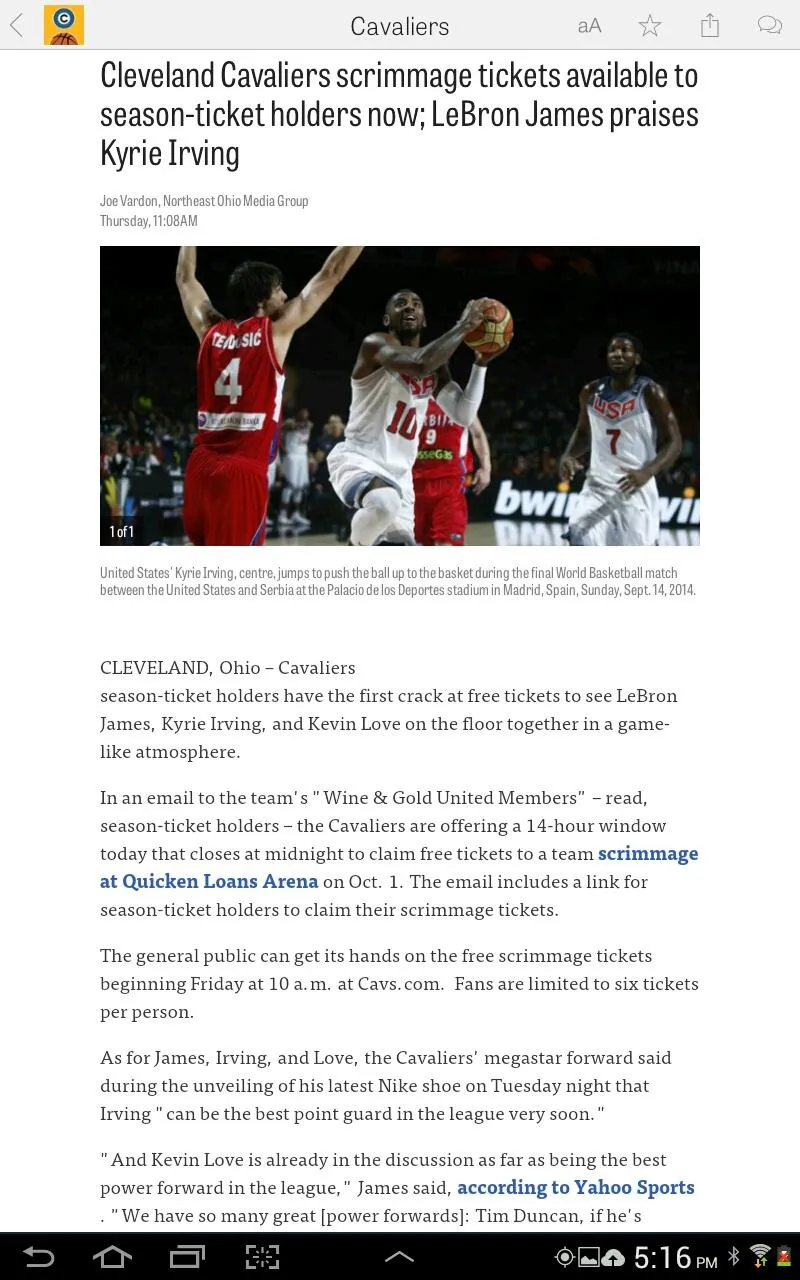 cleveland.com: Cavaliers News | Indus Appstore | Screenshot