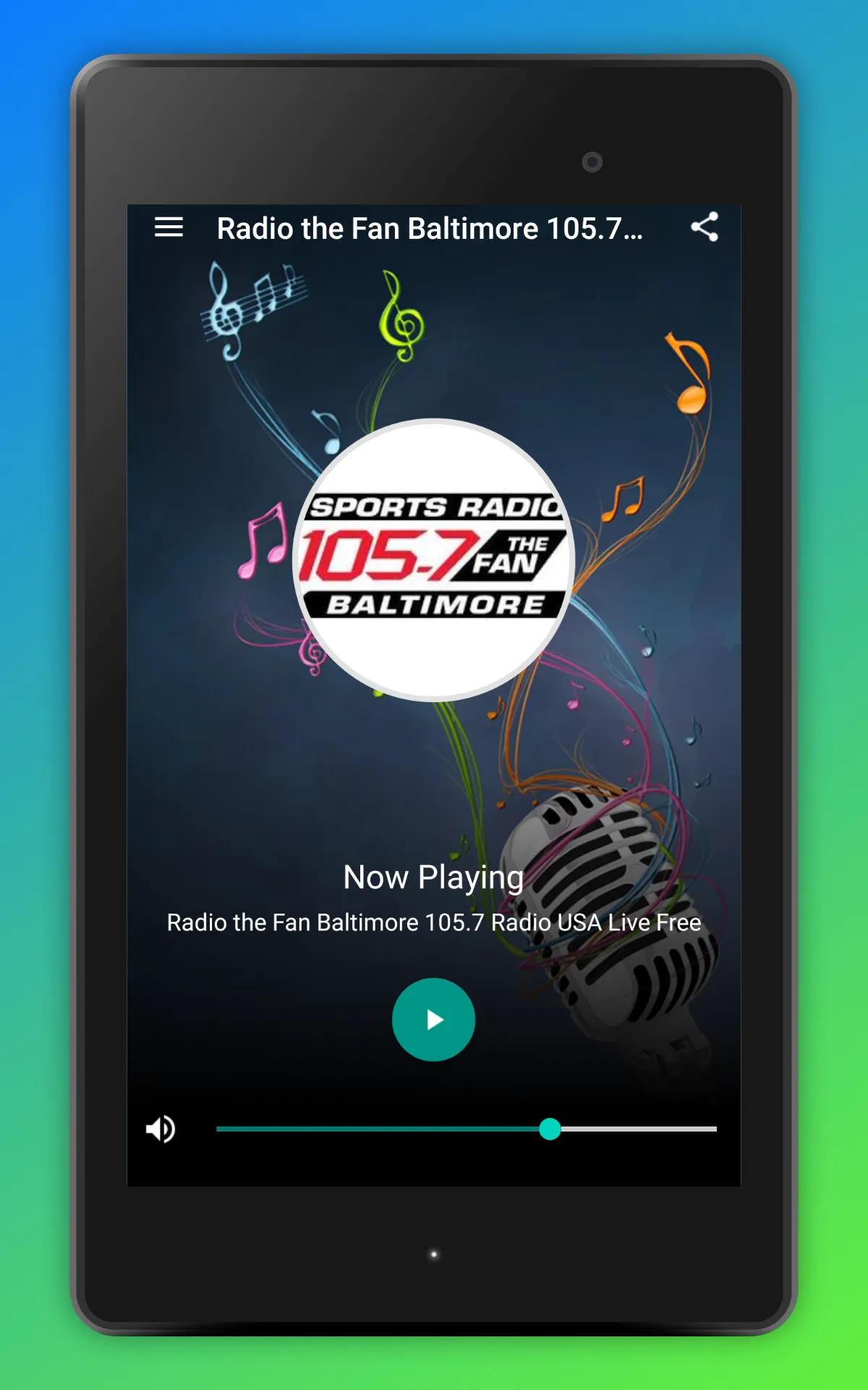 Radio The Fan Baltimore 105.7 | Indus Appstore | Screenshot