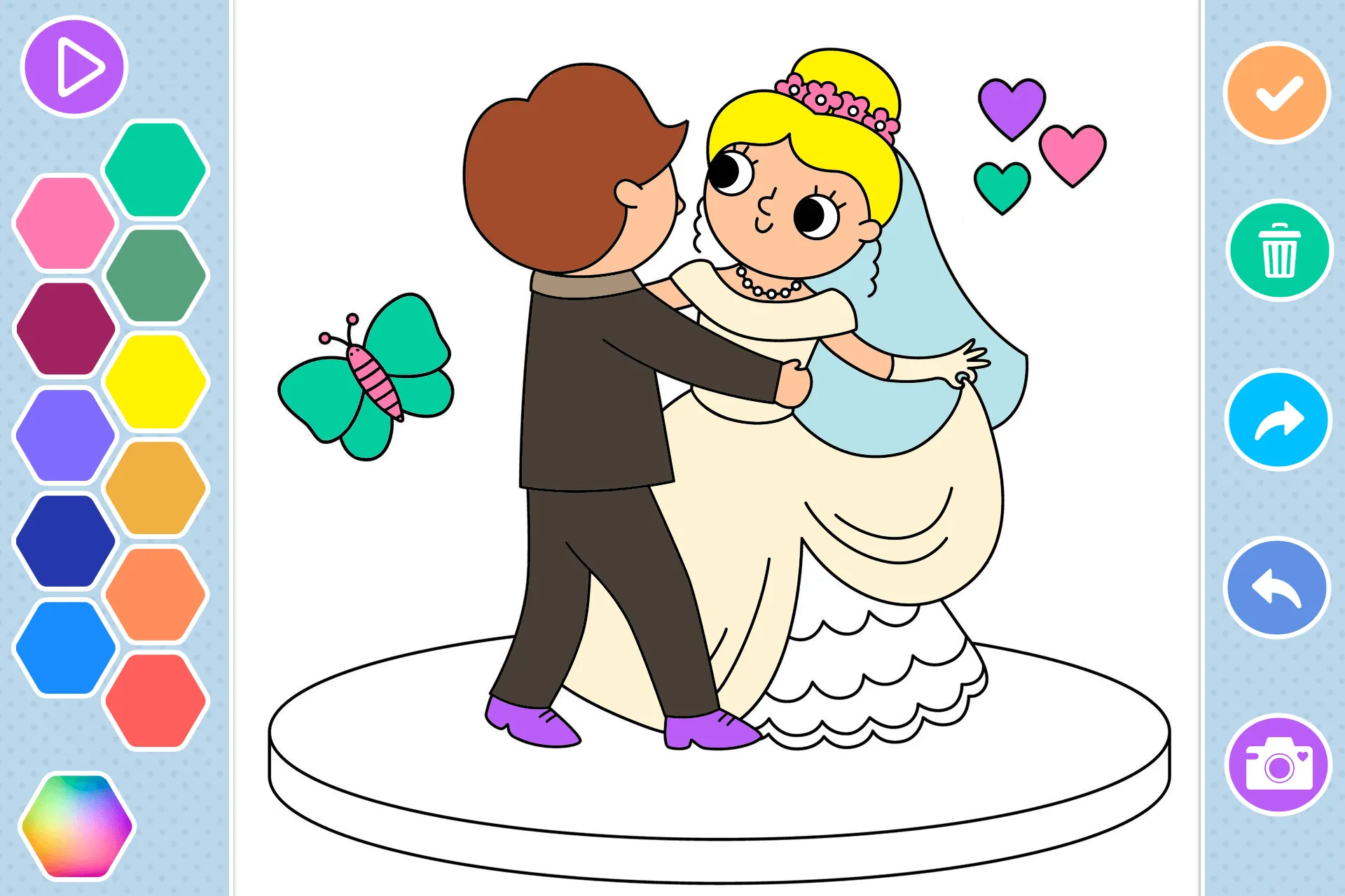 Bride & Groom Wedding Coloring | Indus Appstore | Screenshot