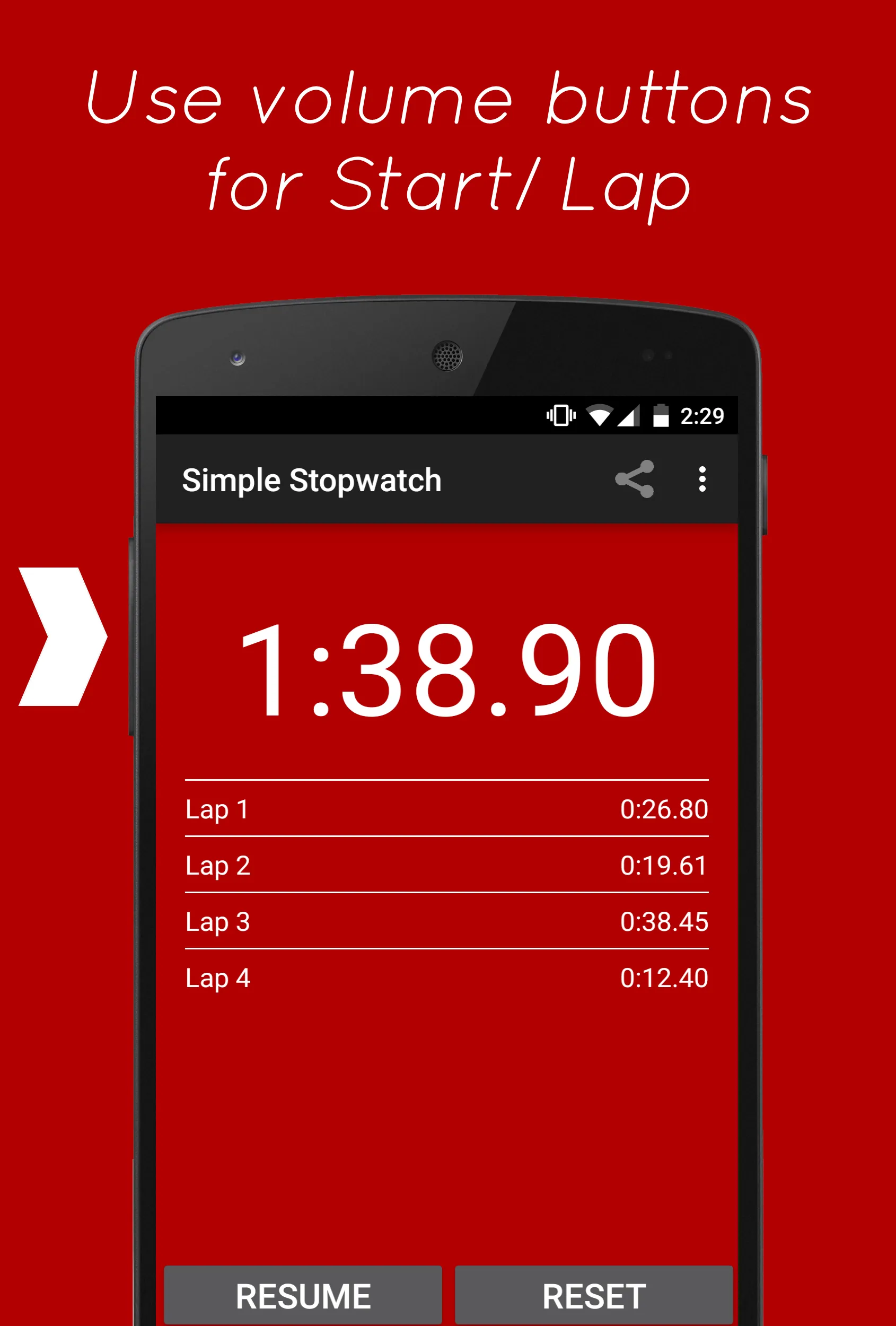 Simple Stopwatch | Indus Appstore | Screenshot