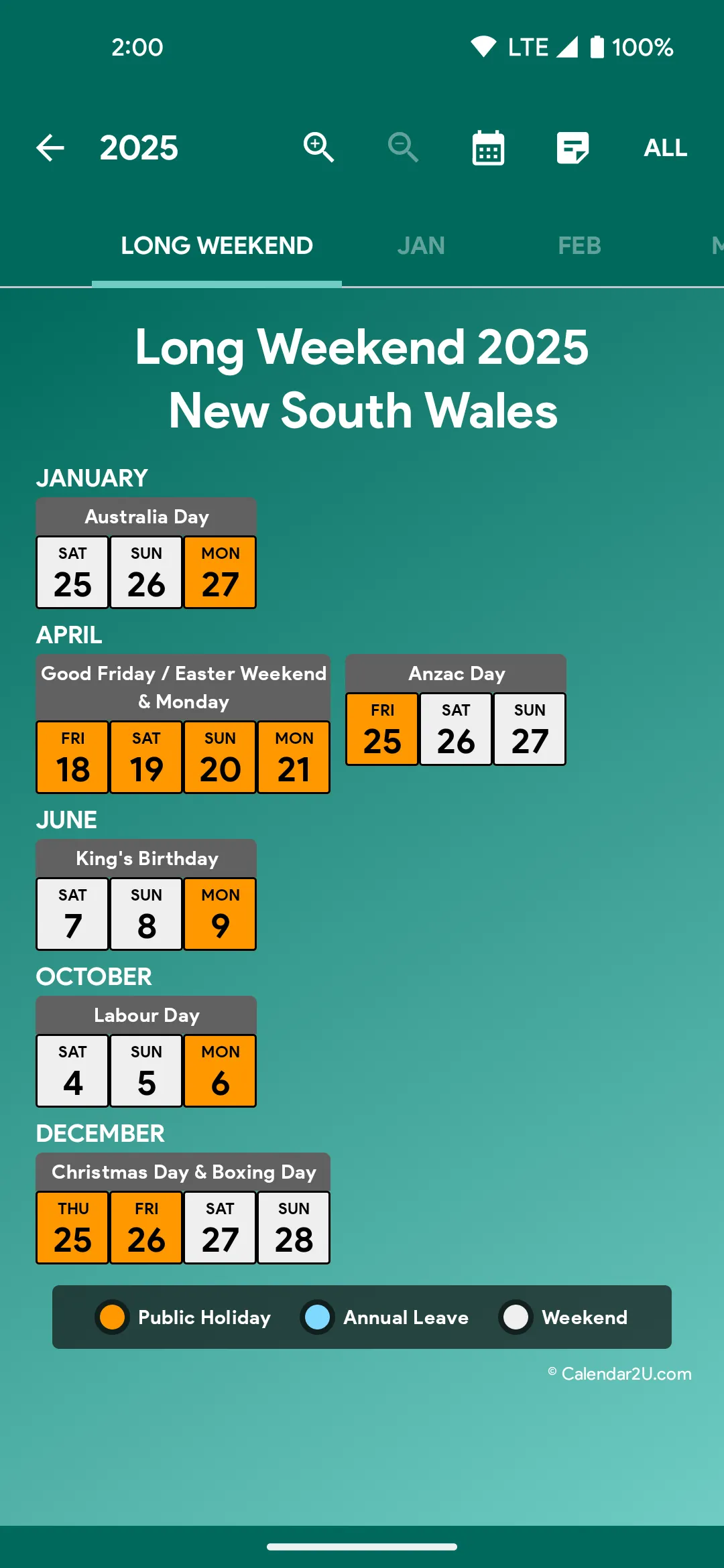 Australia Calendar | Indus Appstore | Screenshot