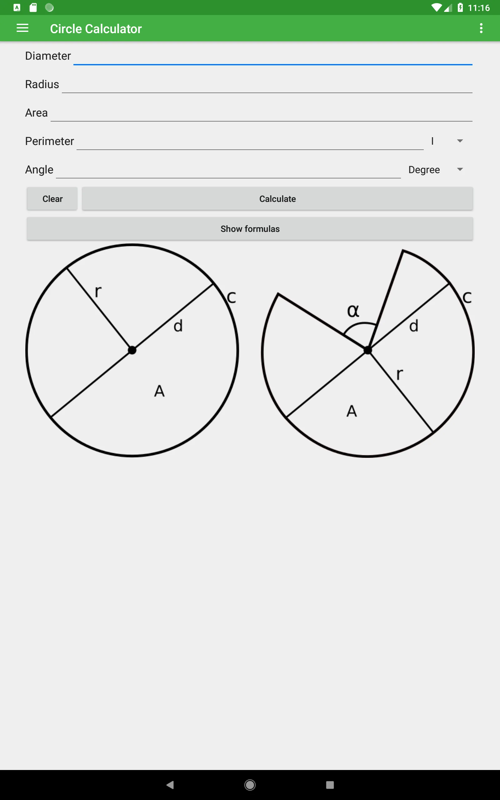 Circle Calculator | Indus Appstore | Screenshot