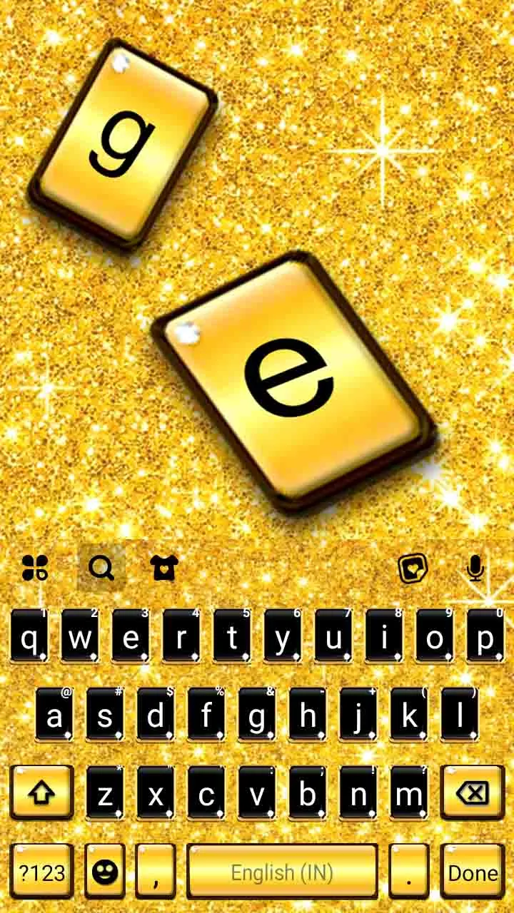 Golden Glitter 2 Keyboard Back | Indus Appstore | Screenshot