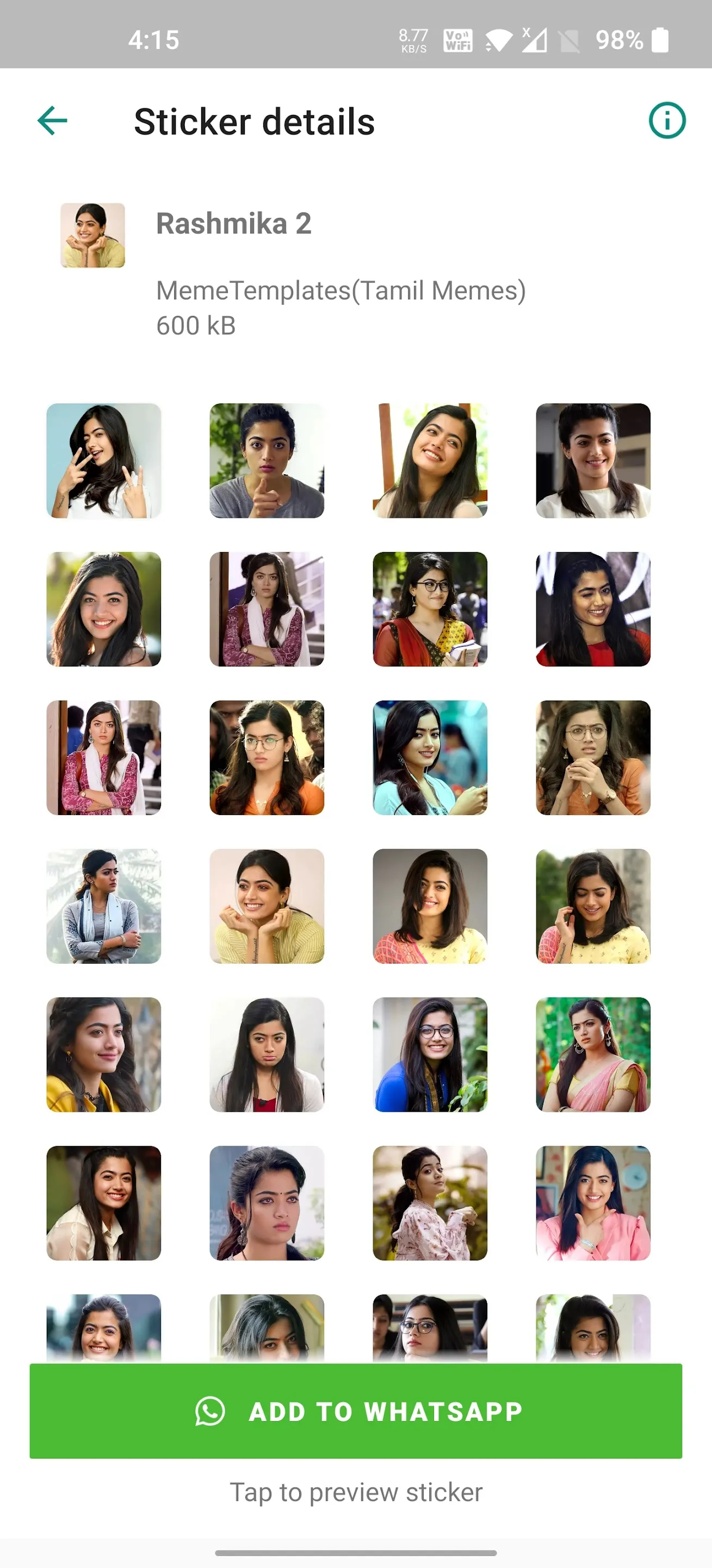 Rashmika Stickers | Indus Appstore | Screenshot