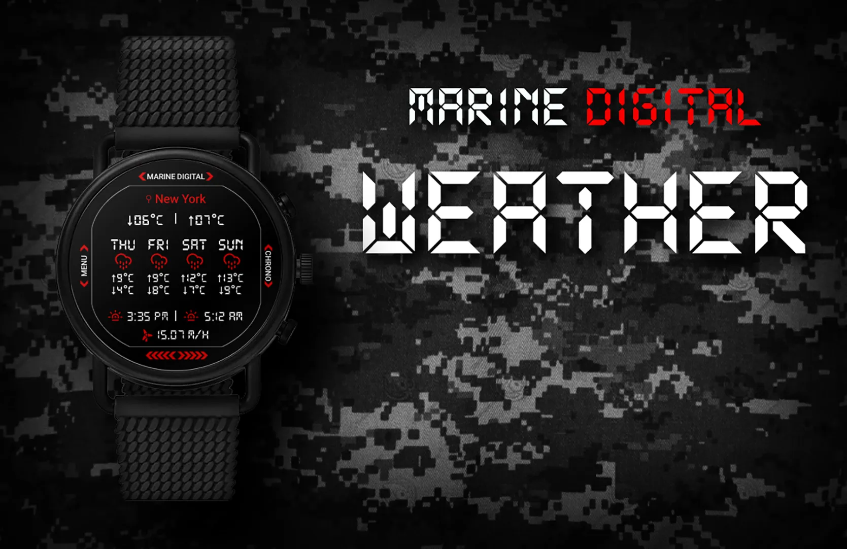 Marine Digital 2 Watch Face | Indus Appstore | Screenshot