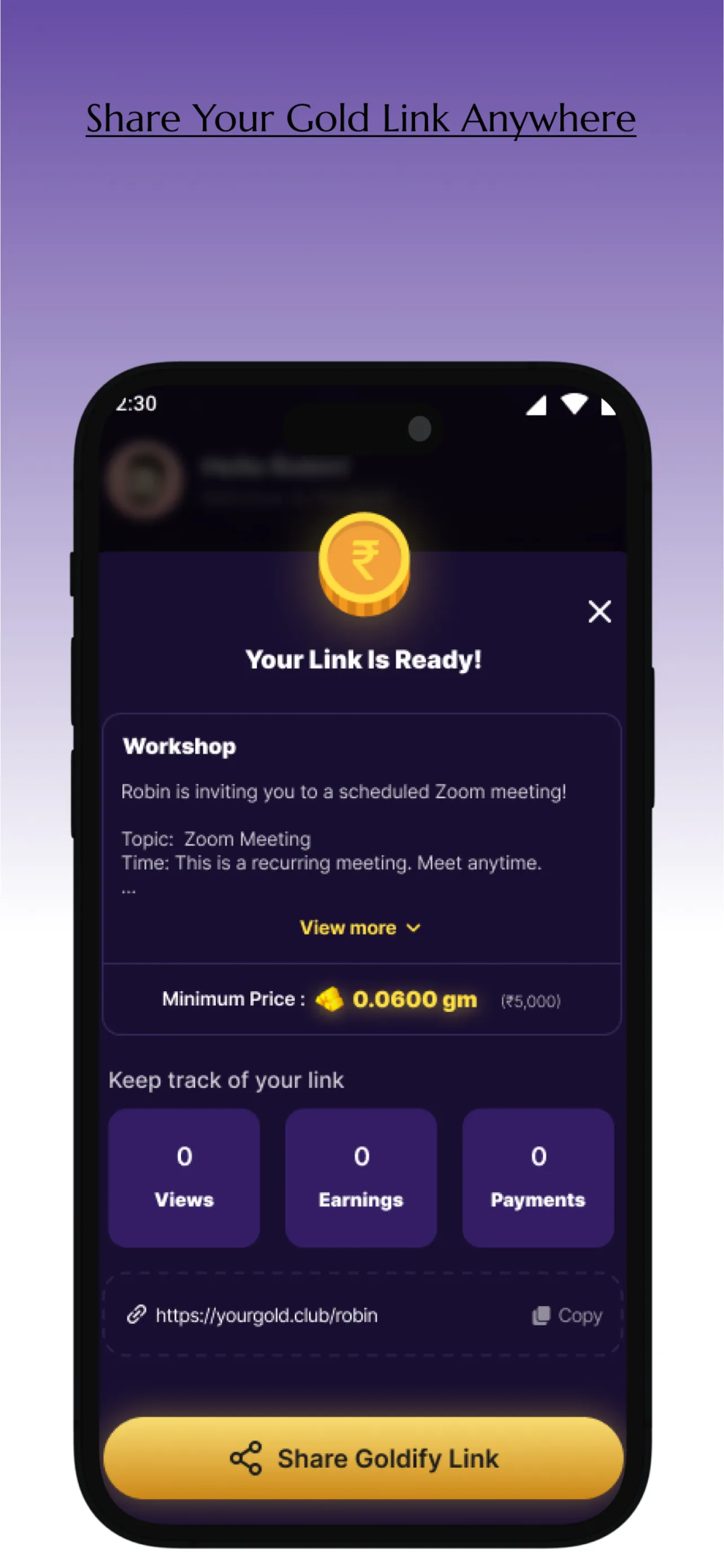 YourGold: Creator Monetisation | Indus Appstore | Screenshot