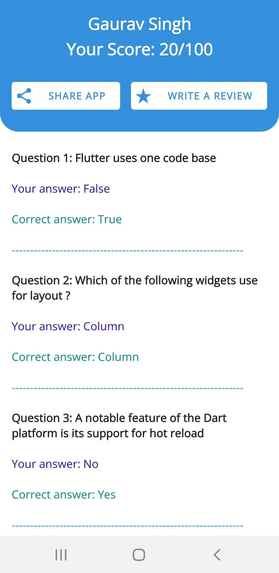 Flutter Quiz Pro 2024 | Indus Appstore | Screenshot