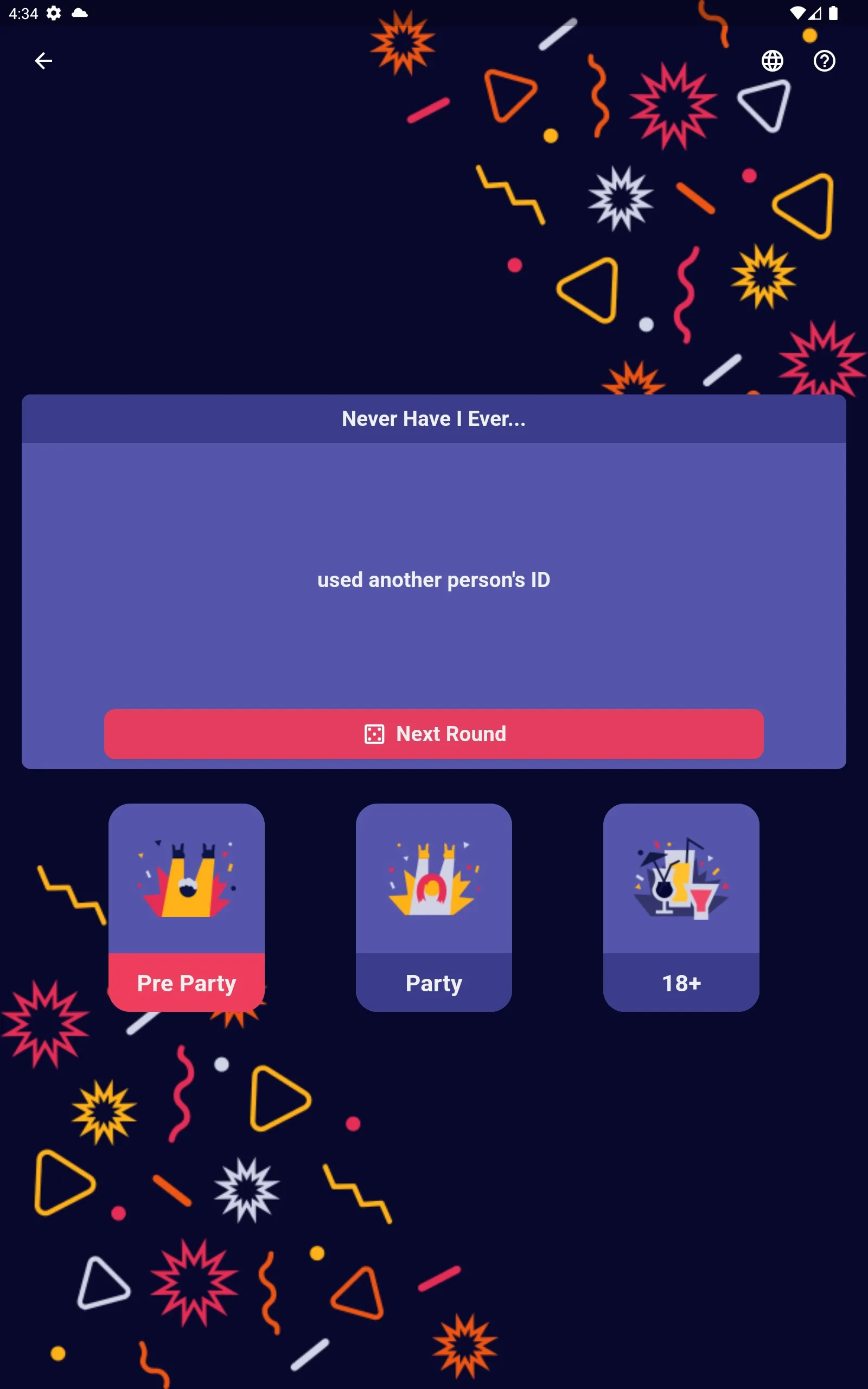 Never Have I Ever - Party Game | Indus Appstore | Screenshot