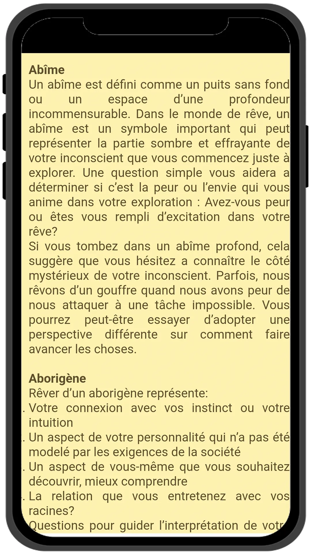 Interprétation des Rêves | Indus Appstore | Screenshot