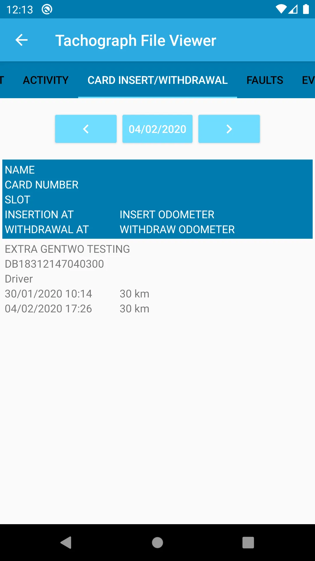 Tachograph File Viewer | Indus Appstore | Screenshot