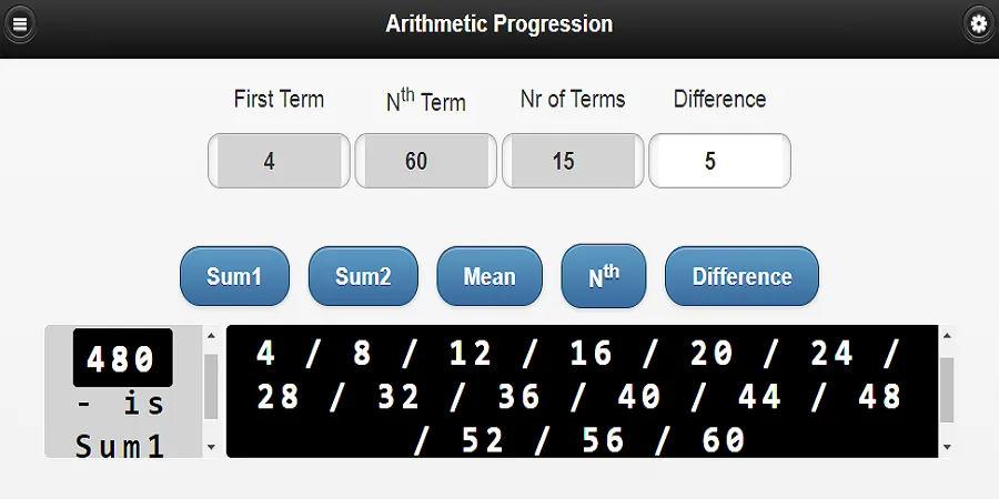 Arithmetic Progression Calcula | Indus Appstore | Screenshot