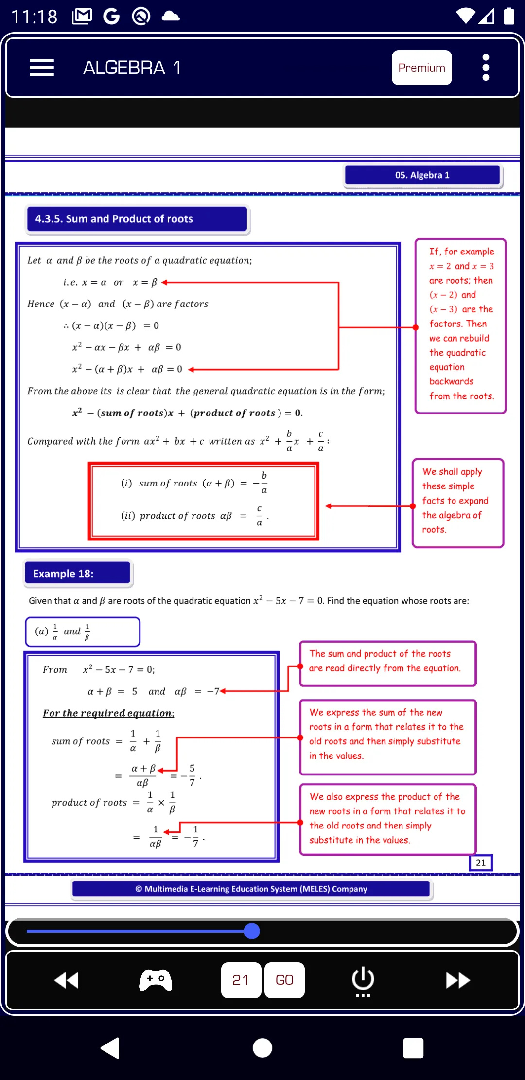 Algebra 1 Pure Math | Indus Appstore | Screenshot