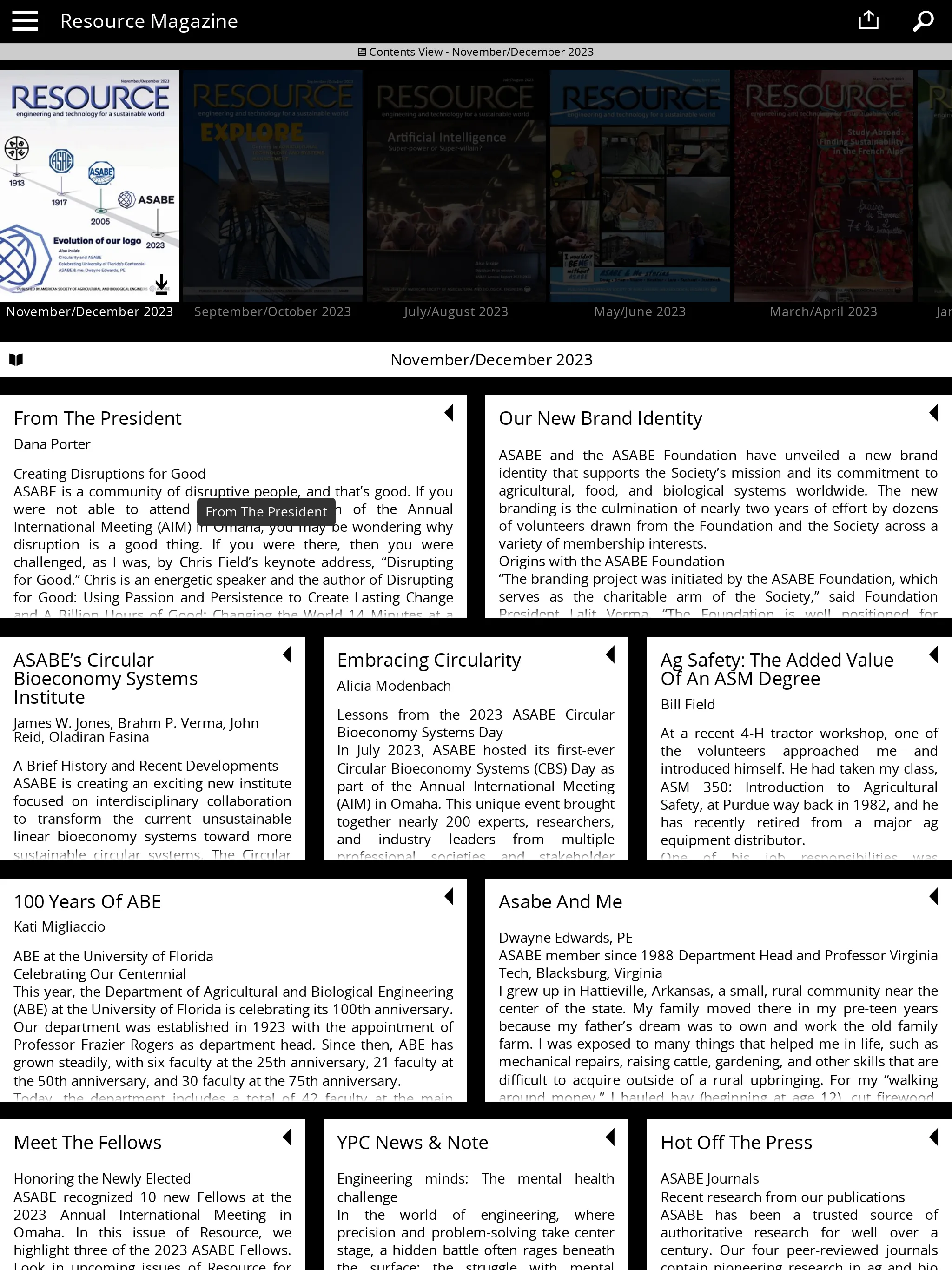 ASABE’s Resource Magazine | Indus Appstore | Screenshot