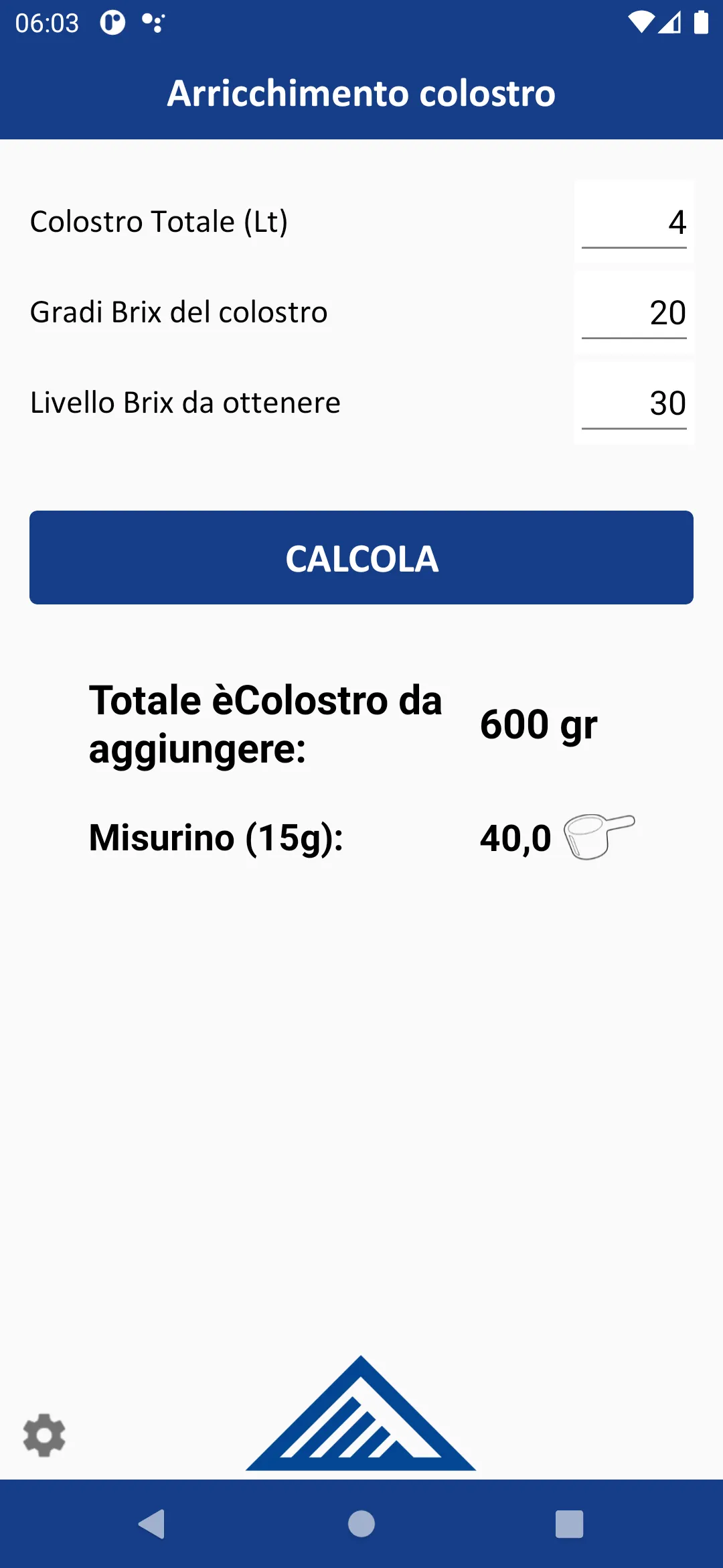 Alta Colostrum Calculator | Indus Appstore | Screenshot