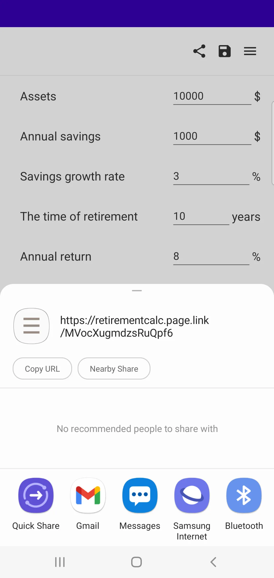 Retirement Calculator | Indus Appstore | Screenshot