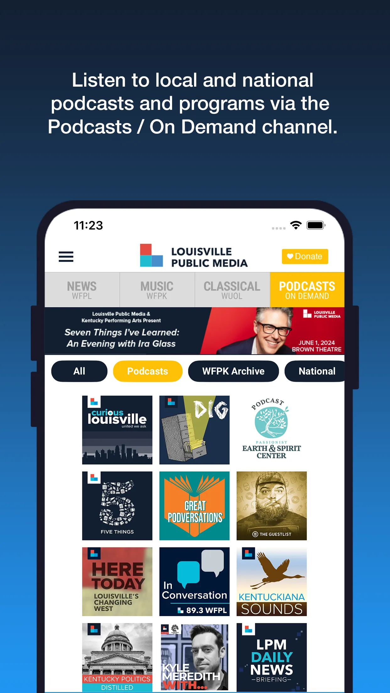 Louisville Public Media | Indus Appstore | Screenshot