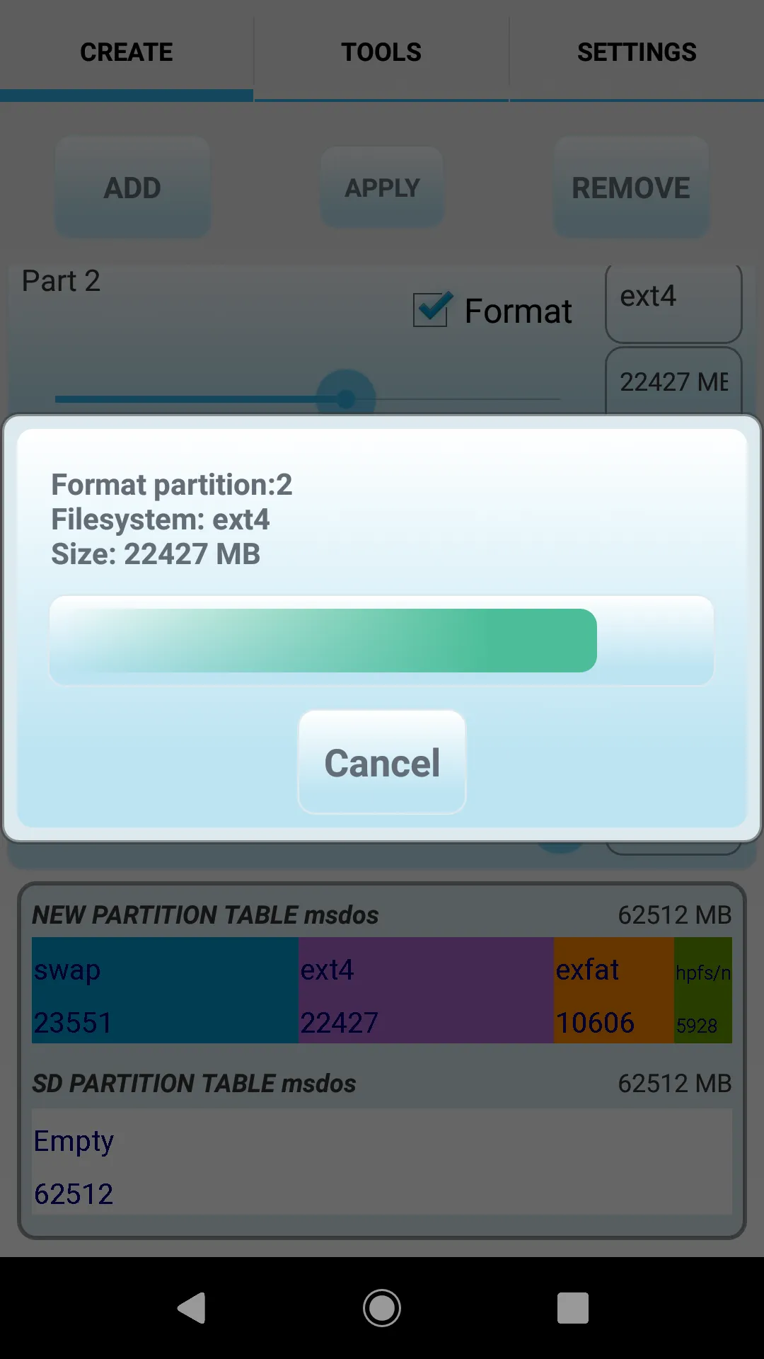 AParted ( Sd card Partition ) | Indus Appstore | Screenshot