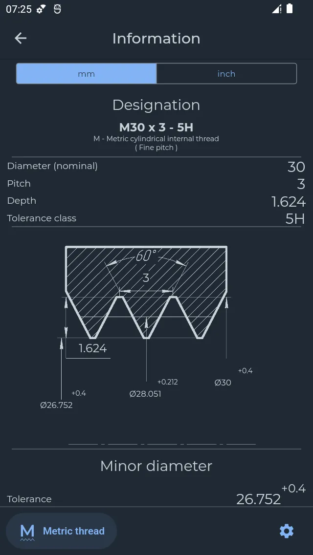 ISO Metric Thread tolerance | Indus Appstore | Screenshot